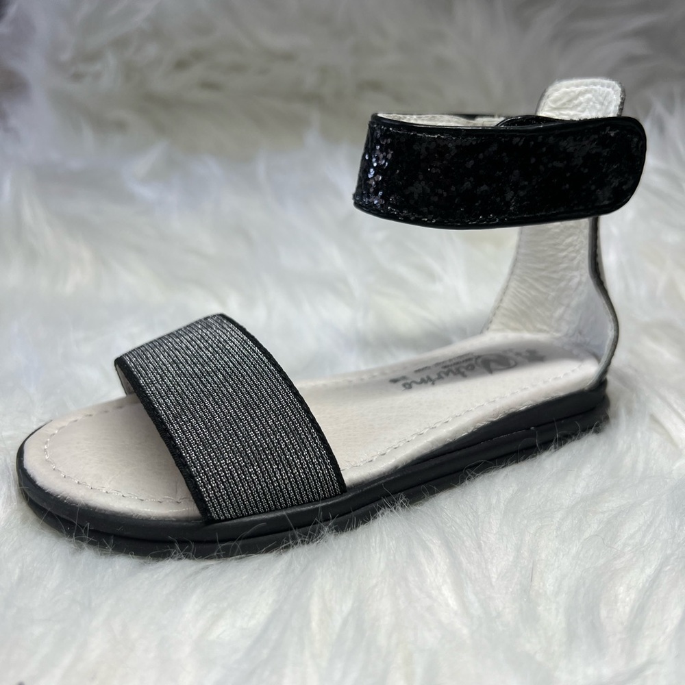 Naturino Black Sparkle Ankle Strap Sandals EU 25, US 9